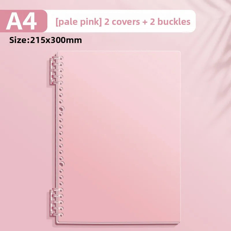 Transparent PP Loose-Leaf Binder Cover A4 A5 B5 – DIY Notebook Binder Cover Axl pink-A4-1pcs