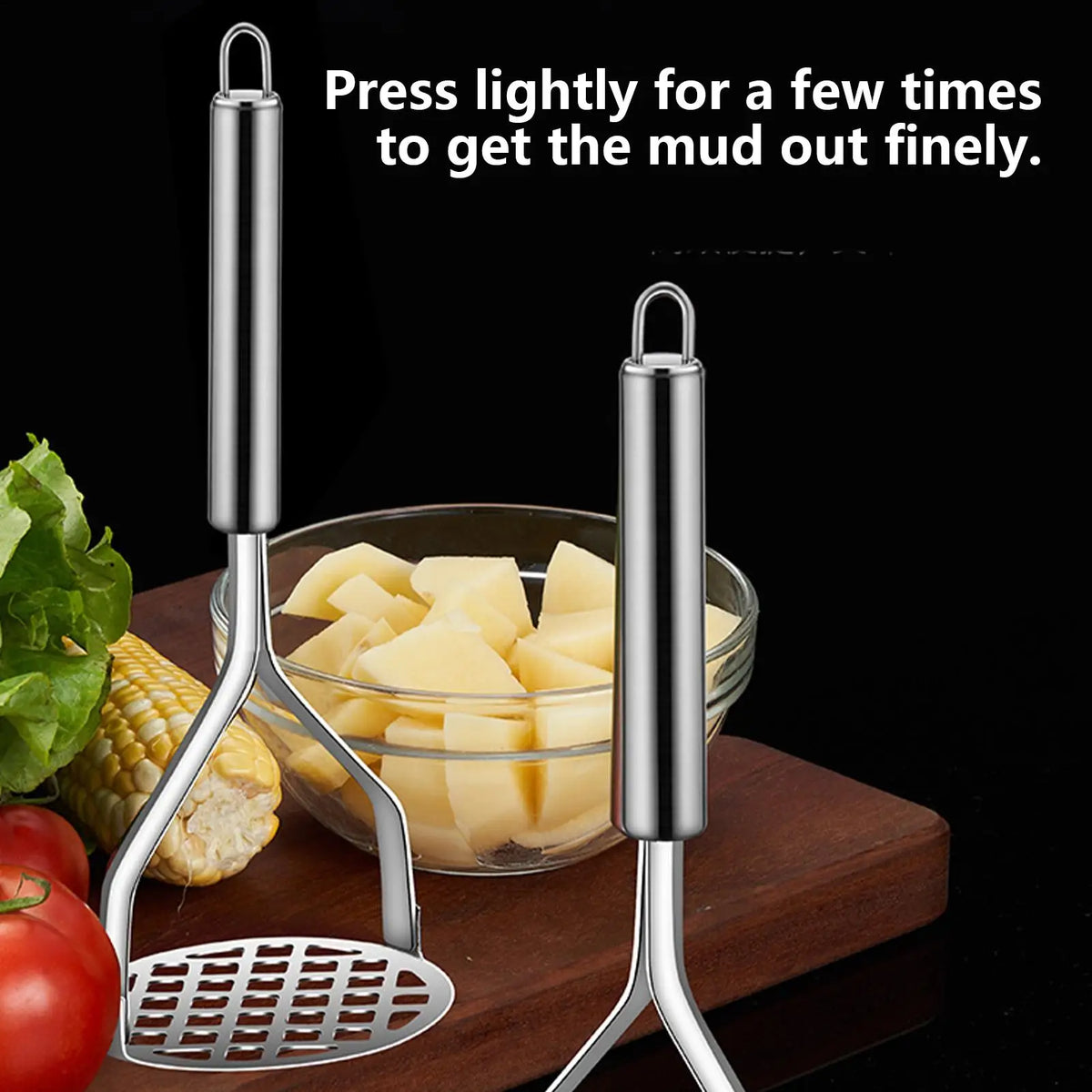 Stainless Steel Potato Masher – Baby Food & Veggie Puree Kitchen Masher Tool Axl