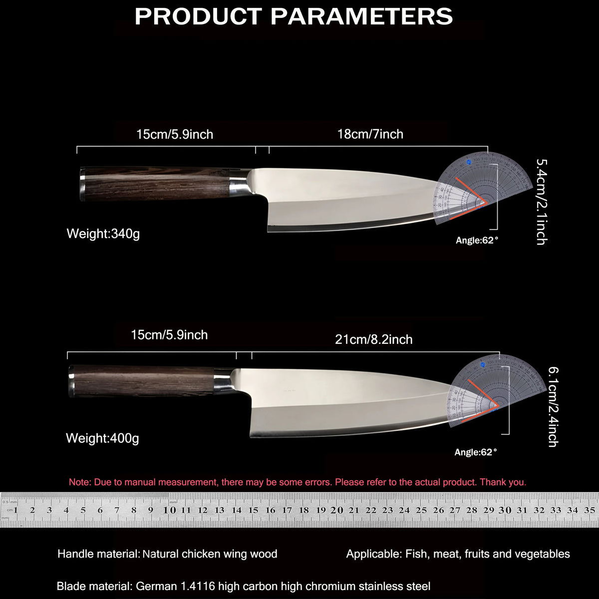 Sashimi Sushi Slicing Knife – Sharp Steel Kitchen Knife Sashimi Slicing Knife Axl