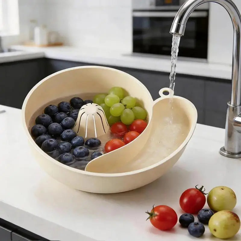 Vegetable Washing Basket & Salad Spinner Bowl | Fruit Drain Salad Spinner Basket Axl