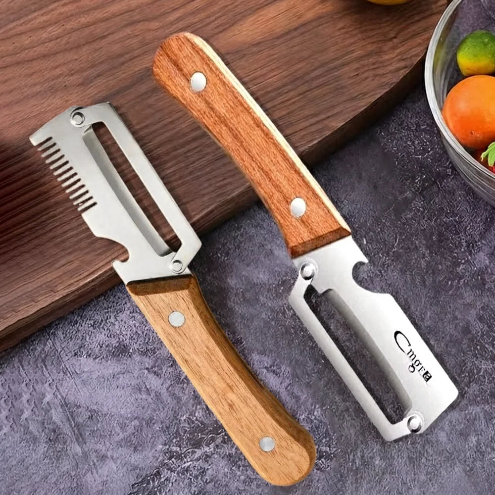 Stainless Steel Vegetable Peeler with Wooden Handle Vegetable Peeler Axl Style AB-2PCS