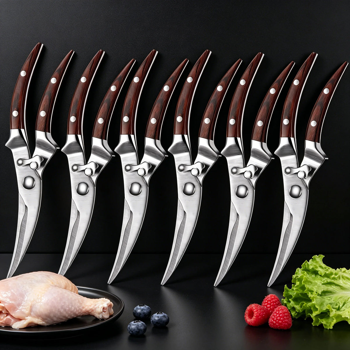 Heavy-Duty Poultry Shears – Bone Cutting Kitchen Scissors Set Kitchen Poultry Shears Axl Kitchen Scissors-6PC