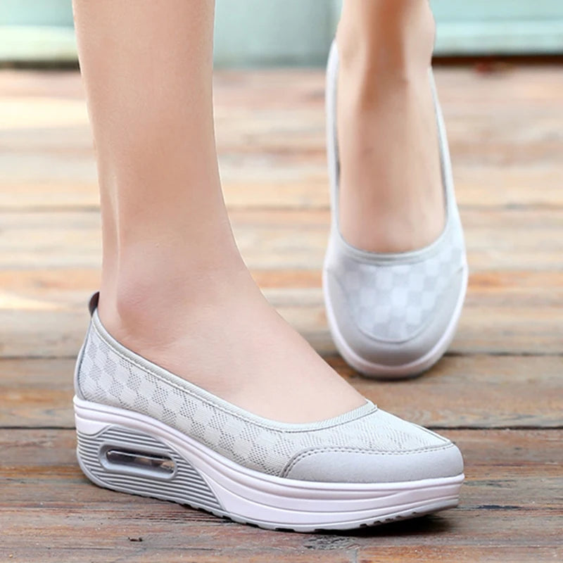 HAJINK Women's Platform Slip-On Vulcanized Shoes | Casual Heels Women's Platform Shoes Axl