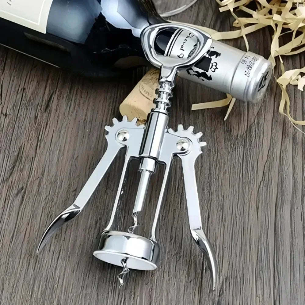 Zinc Alloy Wine Opener with Foil Cutter | Effortless Uncorking Wine Bottle Opener Axl