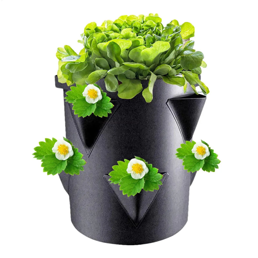 7 Gallon Strawberry Grow Bag with 6 Side Pockets | Fabric Planter Fabric Grow Bag Axl