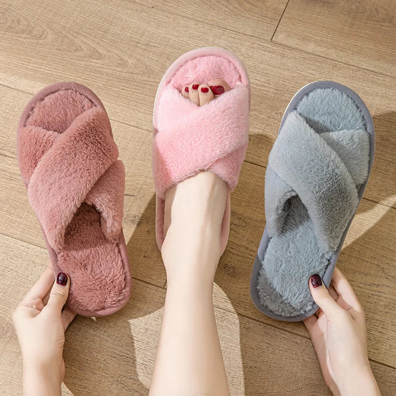Women's Fuzzy Open Toe House Slippers – Soft Plush Terry Cloth Women's House Slippers Axl