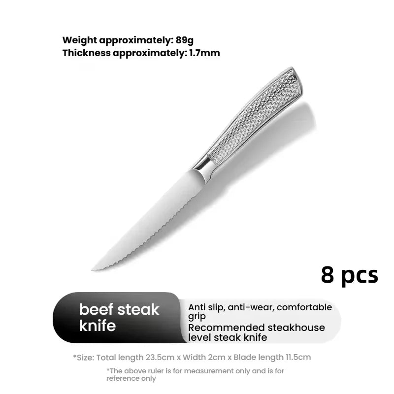 COOKCRAZE Stainless Steel Steak Knife Set – 1 to 8 Piece Steak Knife Set Axl 8pcs