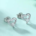 Huitan Cubic Zirconia Love Stud Earrings for Women Stud Earrings Axl E2898