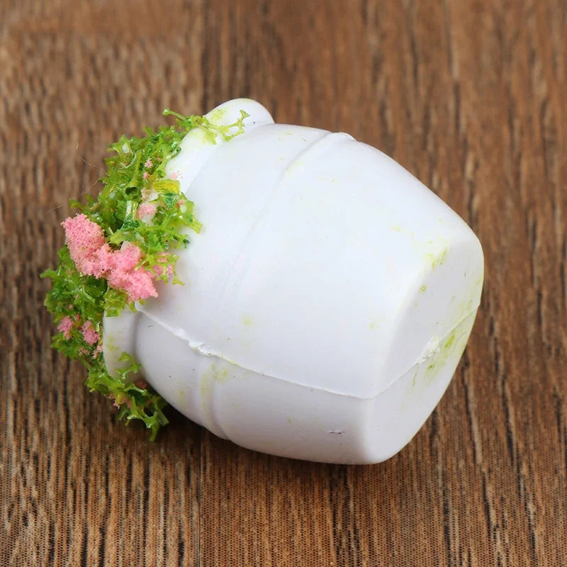 4-Pack Dollhouse Miniature Bonsai Flower Pots | 1:12 Scale Dollhouse Accessories Axl