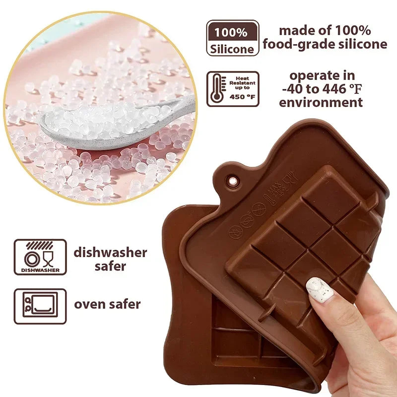 Silicone Chocolate Bar Mold – BPA Free Non-Stick Easy Release Silicone Baking Mold Axl