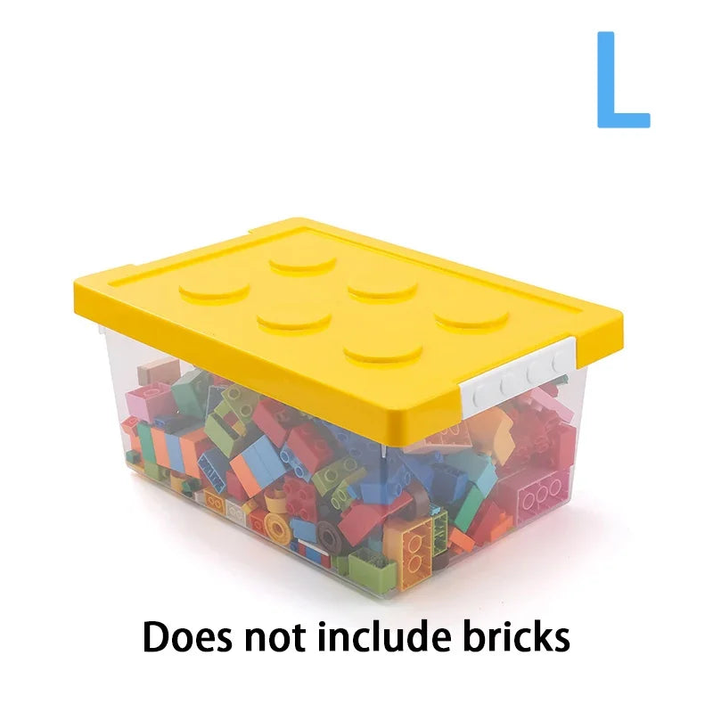 Plastic Kids Storage Box – Toy & Building Block Organizer Plastic Storage Box Axl L Yellow
