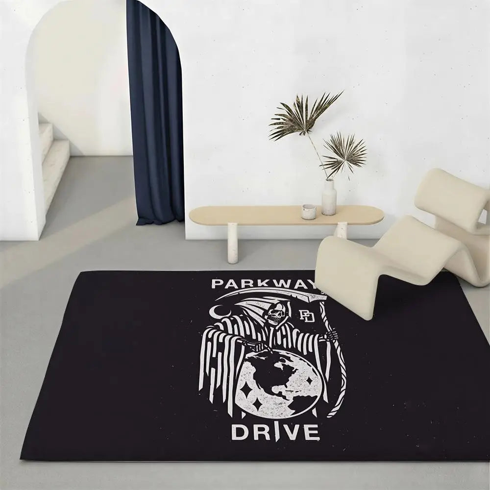 Parkway Drive Band Flannel Floor Mat – Non-Slip Indoor Rug Flannel Floor Mat Axl White2 60x90cm