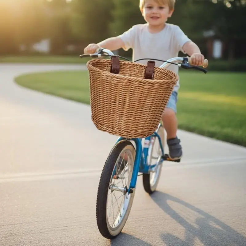 Waterproof Rattan Woven Bike Basket – Removable Front Handlebar Bike Handlebar Basket Axl