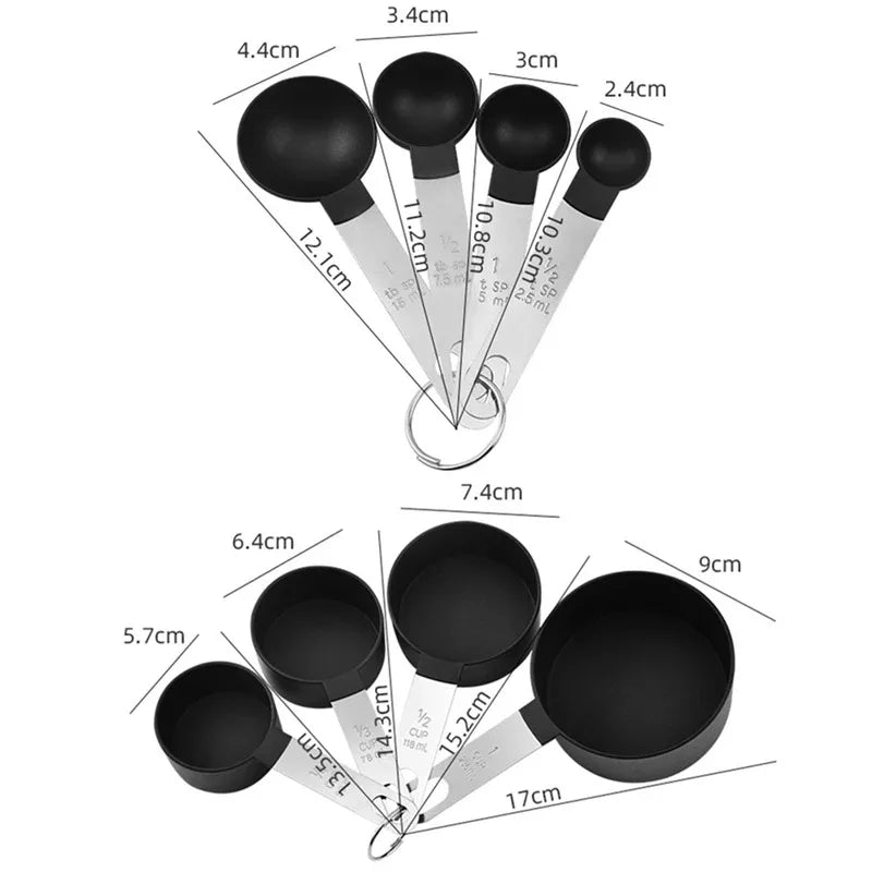 4/8-Piece Measuring Cup & Spoon Set – Graduated Baking Tools Measuring Cup Set Axl