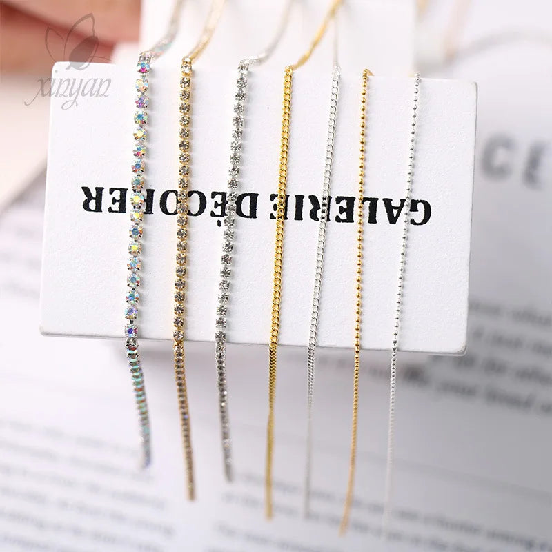 Crystal Rhinestone Cup Chain for Nail Art – Cuttable DIY Manicure Nail Art Chain Axl