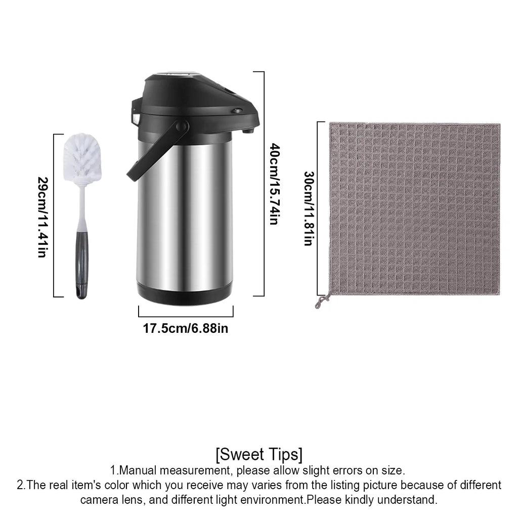 Leeseph 1.9L & 4L Thermal Coffee Carafe Set with Pump Dispenser Thermal Carafe Set Axl
