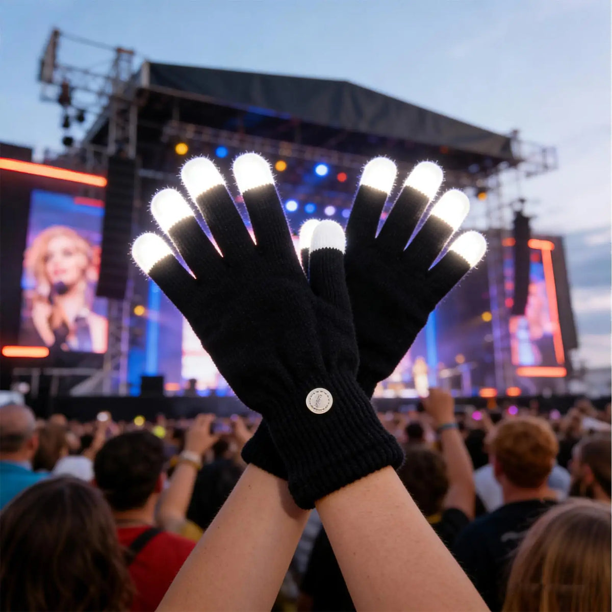LED Light-Up Party Gloves – Colorful Flashing Half-Finger LED Party Gloves Axl