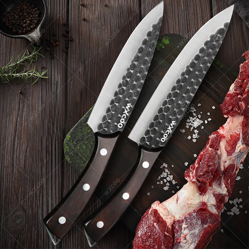 WXCOO Forged Chef Knife Set – Boning, Cleaver & Butcher Chef Knife Set Axl