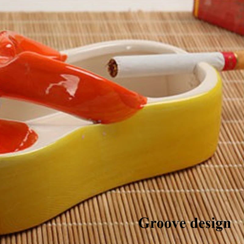 Ceramic Flip-Flop Ashtray – Novelty Home Décor Ornament Novelty Ceramic Ashtray Axl