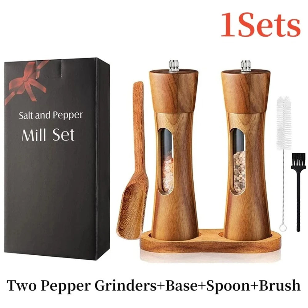 Wooden Salt & Pepper Grinder Mill Set | Adjustable Ceramic Salt & Pepper Mill Axl Grinder-1PC Set