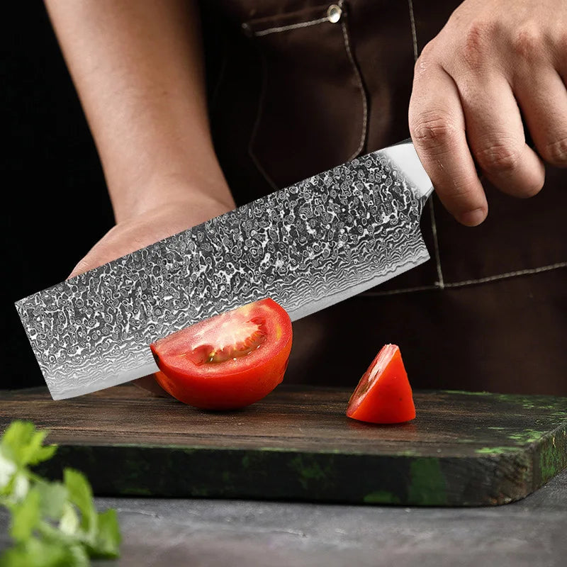 Damascus Steel Cleaver Knife – Handmade Forged Kitchen Chopper Damascus Cleaver Knife Axl