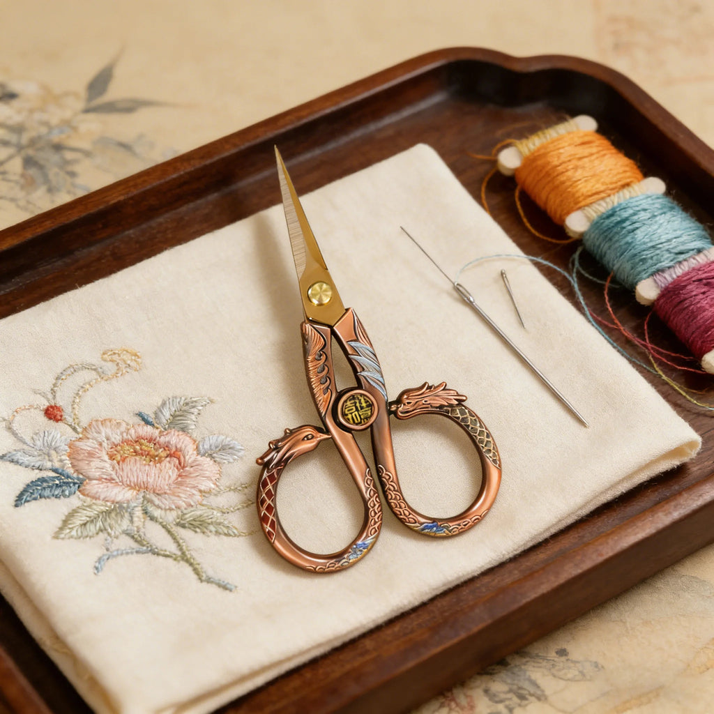 Vintage Embroidery Scissors – Stainless Steel Thread Cutter Embroidery Scissors Axl Scissors-Red Copper