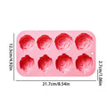 Rose Silicone Cupcake Molds – 8-Cavity Nonstick Baking Pan Silicone Baking Mold Axl Pink