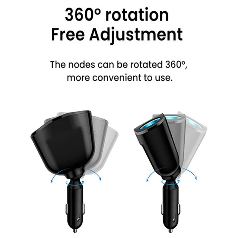 120W QC3.0 Car Charger – Dual USB + Type-C Fast Charge Adapter Car Charger Adapter Axl