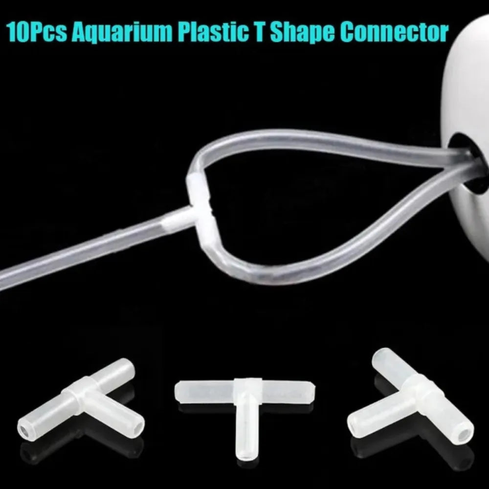 20-Pack 4mm T-Shape 3-Way Aquarium Air Tube Connectors Aquarium Air Connector Axl