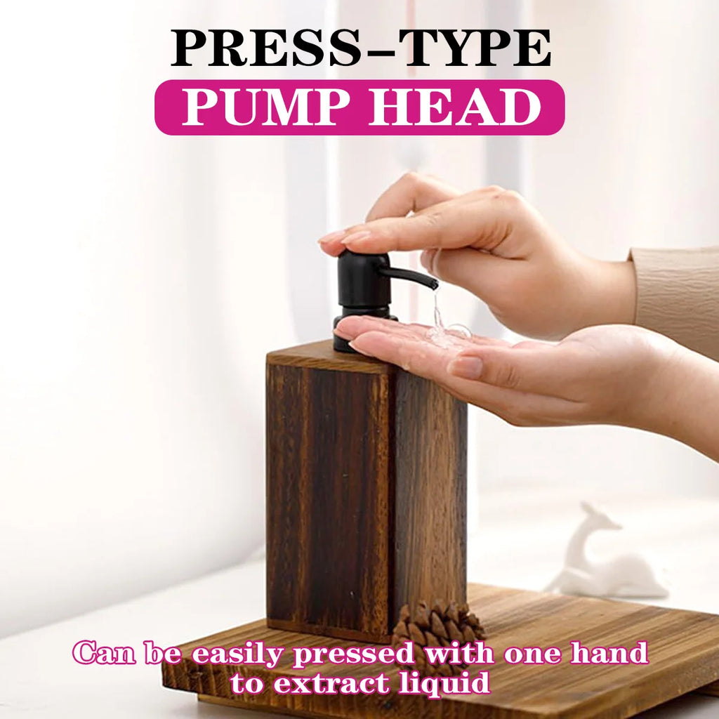 Solid Walnut Wood Soap Dispenser – Refillable Lotion Pump Wood Soap Dispenser Axl