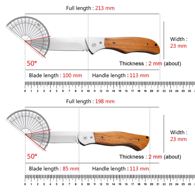 InLeung Folding Boning Knife – Stainless Steel & Wood Handle Folding Kitchen Knife Axl