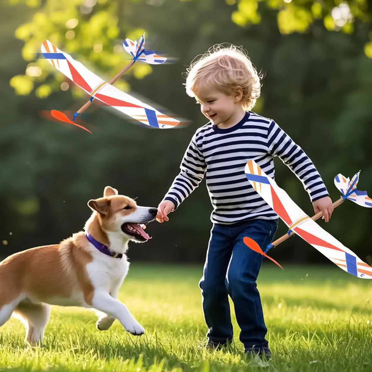 Rubber Band Powered Glider Airplane Toy – Kids Flying Plane Flying Glider Toy Axl