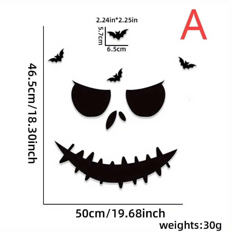 Halloween Wall Sticker – Removable Waterproof Door & Window Decal Halloween Wall Decal Axl A