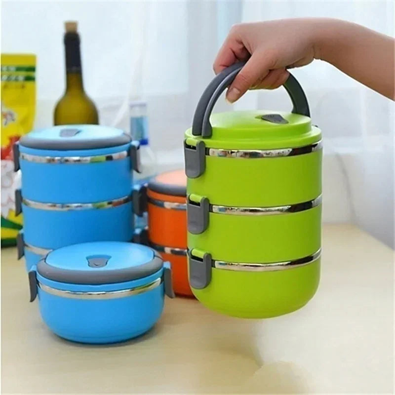 Multi-Layer Stainless Steel Insulated Bento Lunch Box – Leakproof Insulated Lunch Box Axl