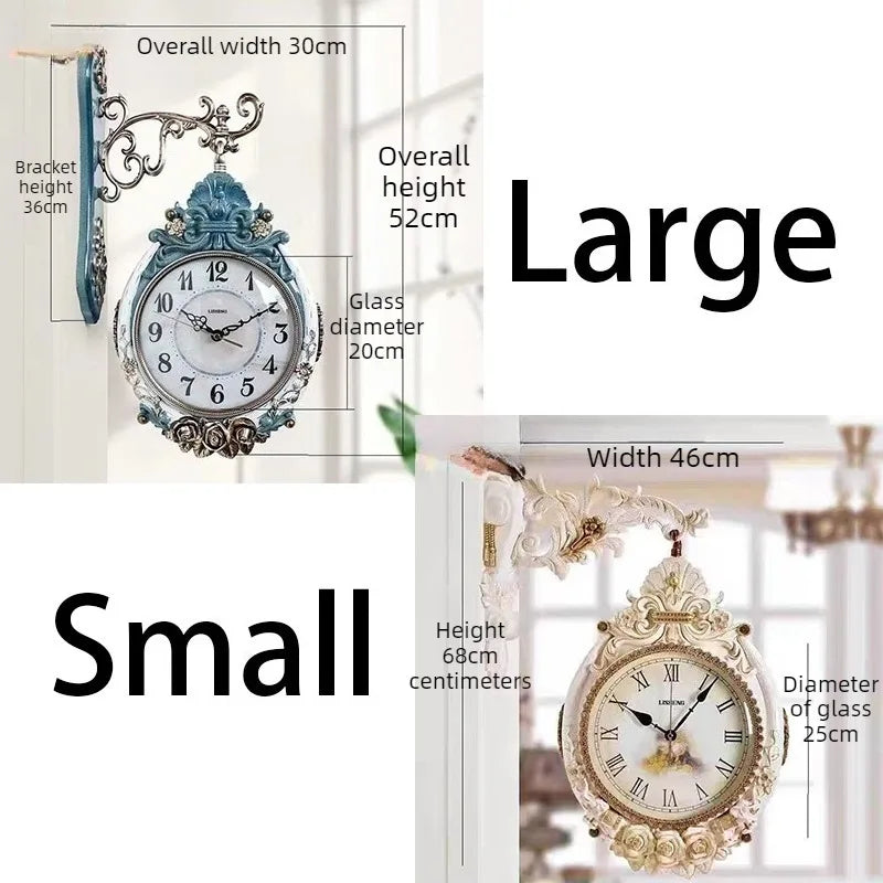 Double-Sided Silent Wall Clock – Large Minimalist Luxury Decor Decorative Wall Clock Axl