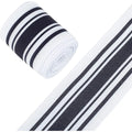 Black Stripe Jacquard Polyester Ribbon 2.5" – 2 Rolls 12 Yards Jacquard Ribbon Axl AECH04-18460