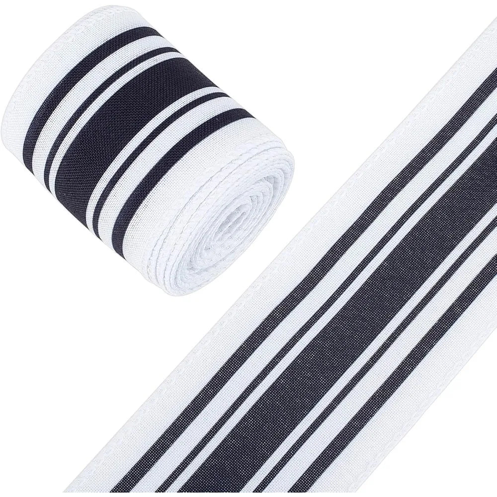 Black Stripe Jacquard Polyester Ribbon 2.5" – 2 Rolls 12 Yards Jacquard Ribbon Axl AECH04-18460