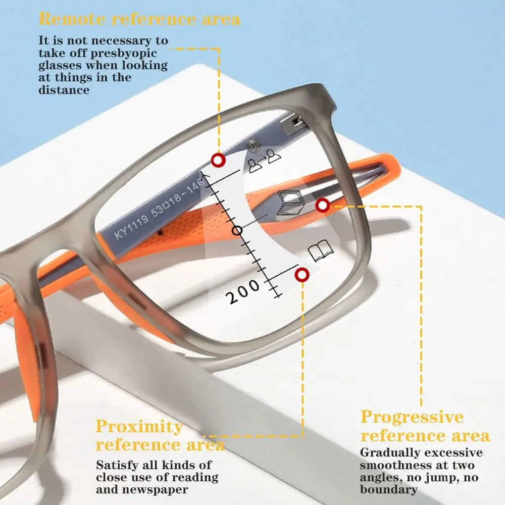 TR90 Progressive Multifocal Reading Glasses | Blue Light Multifocal Reading Glasses Axl