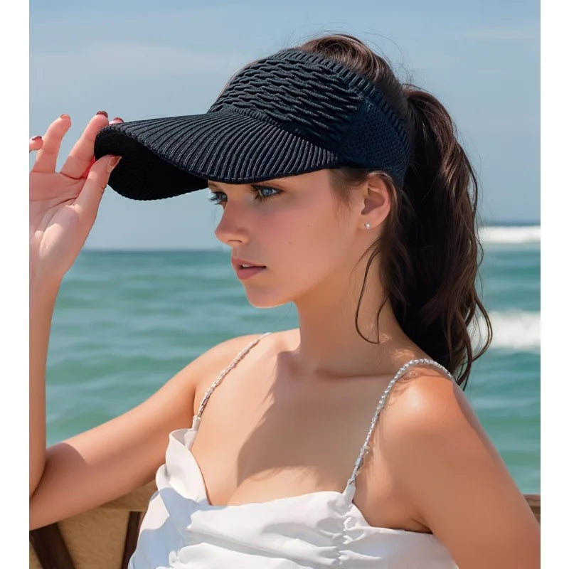 Women's Wide Brim Knit Sun Hat – Breathable Beach & Outdoor Cap Women's Sun Hat Axl