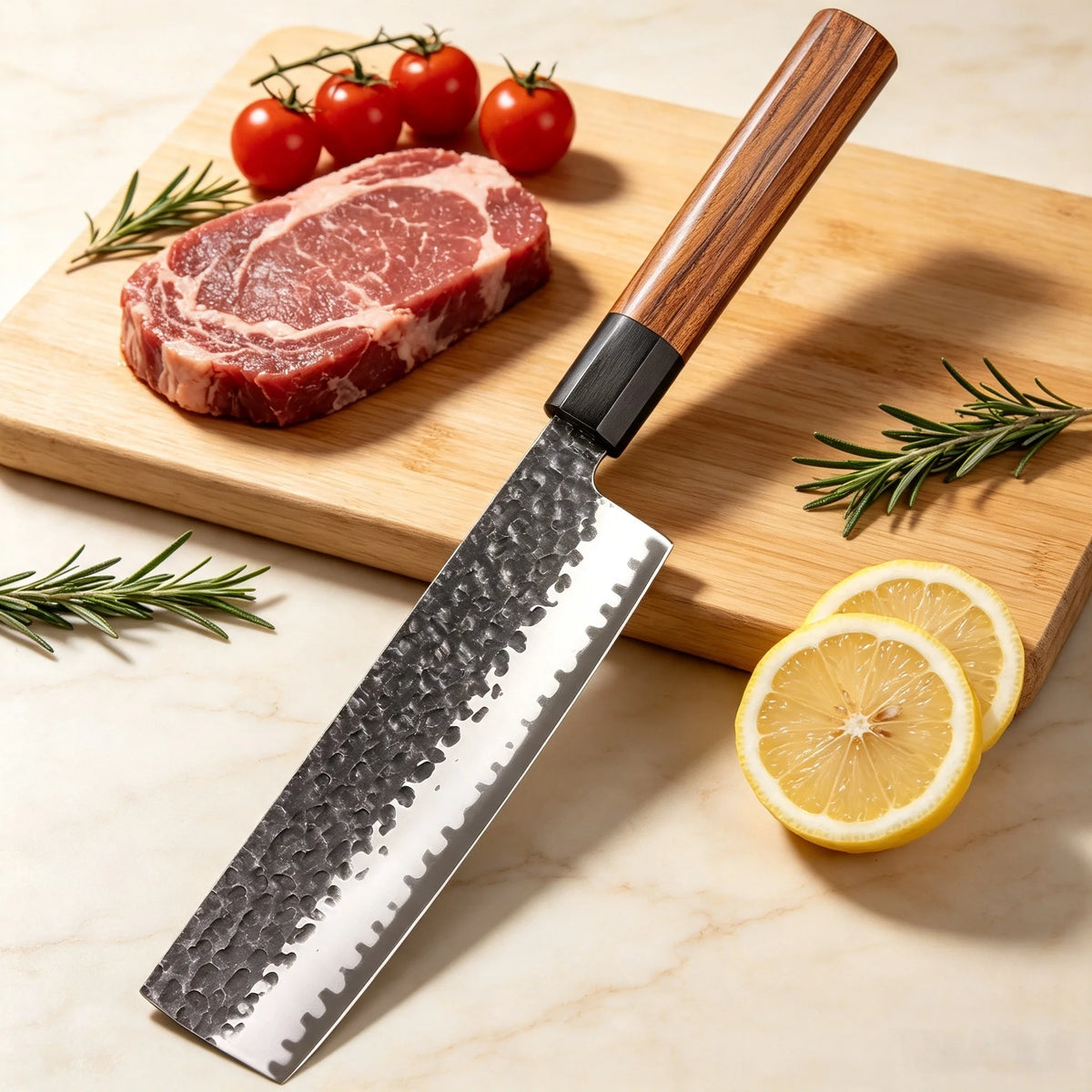 Hand Forged Nakiri Knife – Stainless Steel Vegetable Cleaver Nakiri Vegetable Knife Axl Nakiri Cutlery