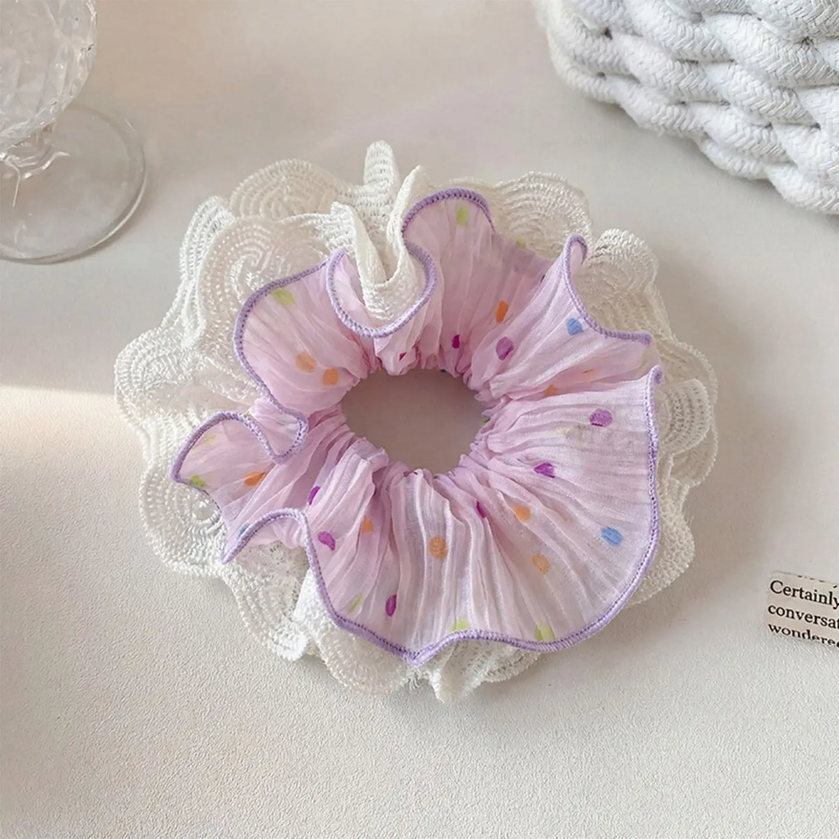 Leopard Print Hair Scrunchie – Large Elastic Retro Hair Tie