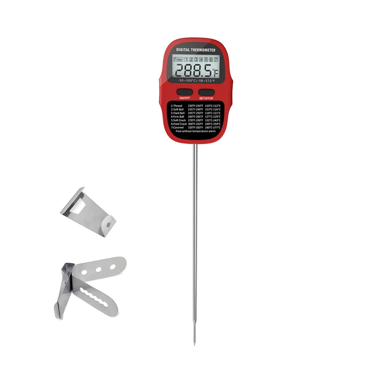 Digital Candy Thermometer – Big Screen Kitchen & BBQ Use Digital Kitchen Thermometer Axl red