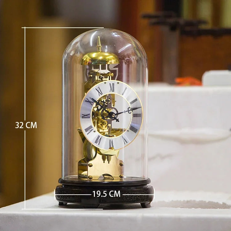 Nordic Antique Mechanical Desk Clock – Gold Metal Gear 8-Inch Mechanical Desk Clock Axl Style 18