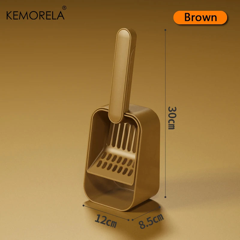 KEMORELA Self-Cleaning Cat Litter Scoop & Kitty Shovel Cat Litter Scoop Axl Brown L