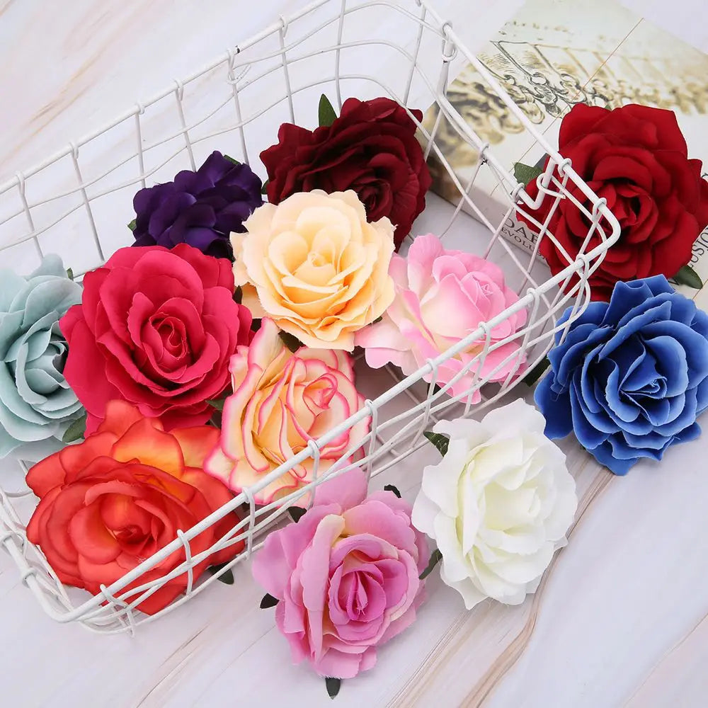 100 Pcs Silk Rose Heads – Artificial Flowers for Wedding & DIY Artificial Silk Flowers Axl