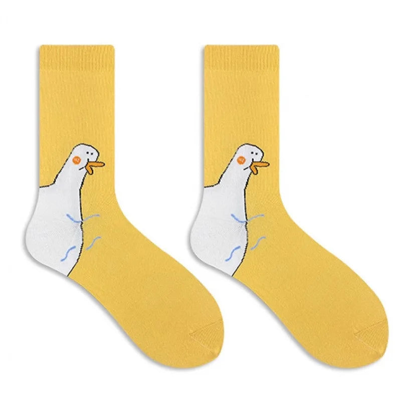 Cartoon Goose Women's Crew Socks – Cute Funny Casual Novelty Crew Socks Axl black One Size