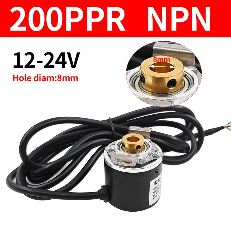 IE38 Hollow Shaft Incremental Rotary Encoder 12-24V 100-1000PPR Rotary Encoder Sensor Axl 8mm-200PPR