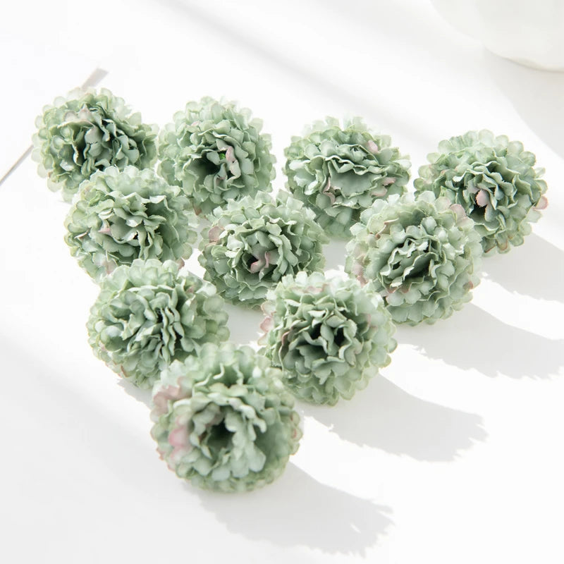 10 Mini Silk Carnation Artificial Flowers – Crafts & Home Decor Artificial Flowers Axl green