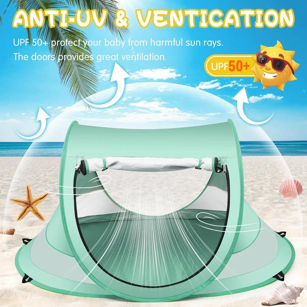 Kids Pop-Up Beach Tent UPF 50+ UV Shade Dome for Toddlers Kids Pop-Up Tent Axl