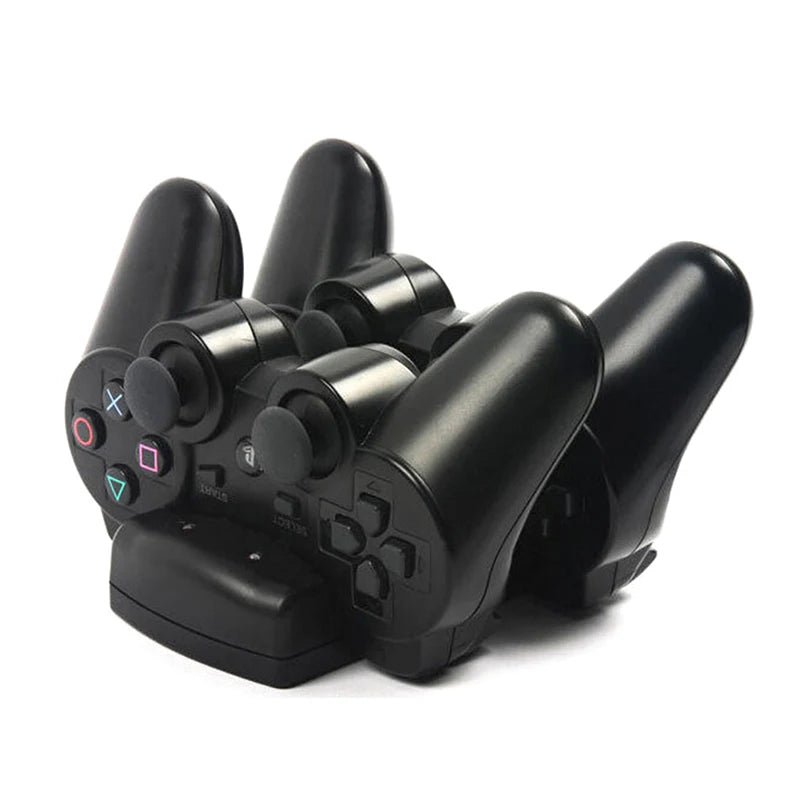 USB Dual Charging Dock for PS3 Move Controllers – Black Stand Controller Charging Dock Axl